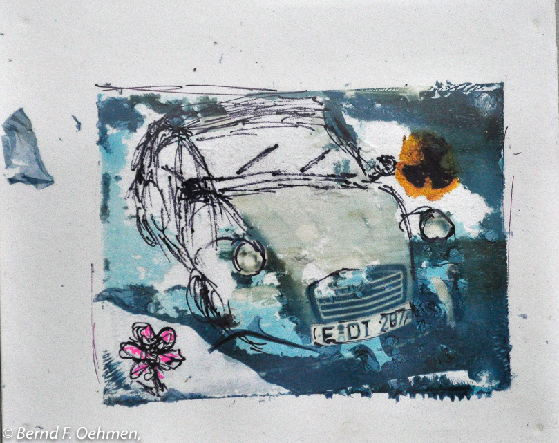 Ente   Imagetransfer und Filzstift