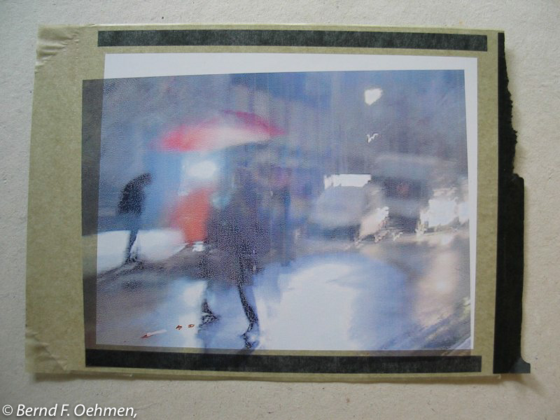 Am Filmset Frankfurt Krimi  Imagetransfer auf weisses Polaroidprint