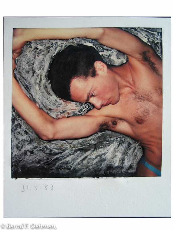 männl. Model  manipulierter SX-70 Print